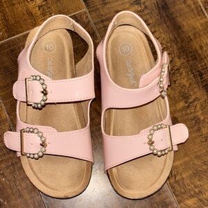 Cat & Jack Pink Kids Sandals with Pearl Buckles